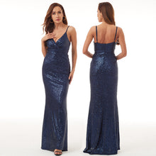 Charger l'image dans la galerie, Sequin Evening Dress Women's Light Luxury Temperament Dress Long Slim