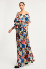 Charger l&#39;image dans la galerie, Printed Ruffle Top And Pleated Skirt Set
