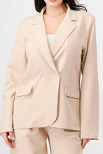 Charger l&#39;image dans la galerie, Ensemble semi-formel de luxe extensible tissé avec blazer et pantalon à jambes larges
