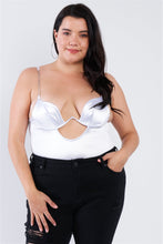 Charger l&#39;image dans la galerie, Body à Chaîne en Soie de Grande Taille à Bretelles Spaghetti et String Haut Découpé au Centre
