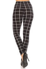 Charger l&#39;image dans la galerie, Leggings taille haute à carreaux avec taille élastique et coupe skinny
