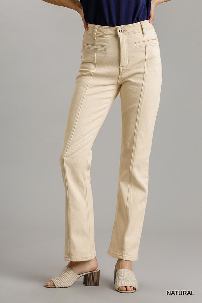 Jean en denim coupe droite avec poches