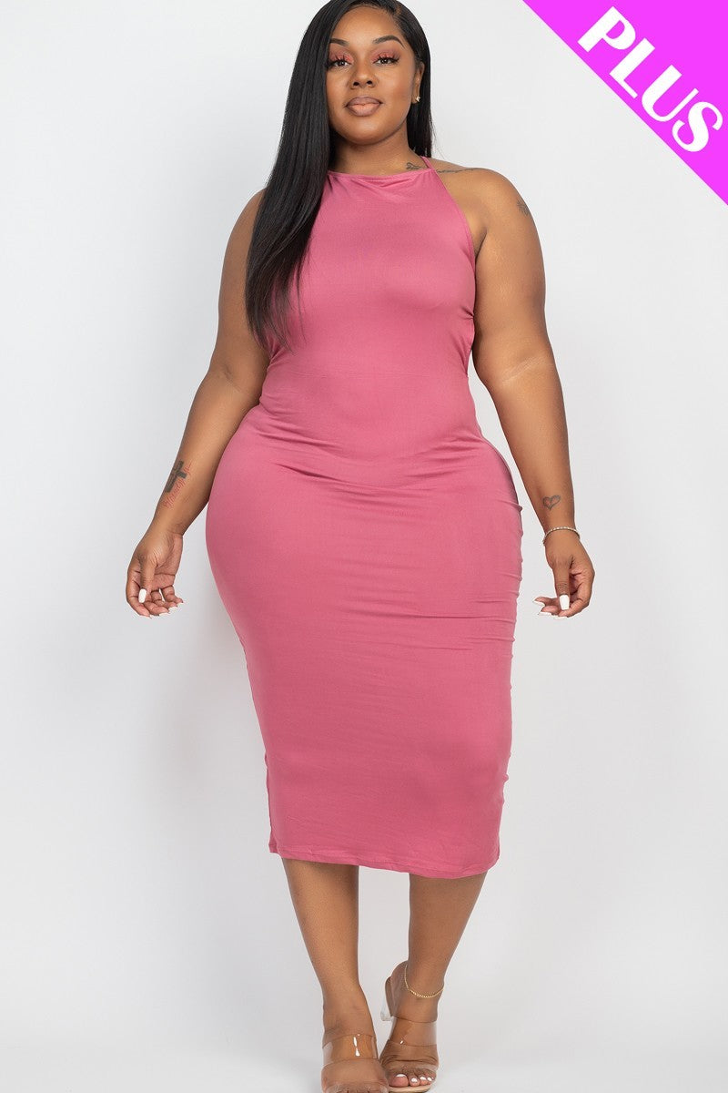Plus - Robe longue tendance croisée à dos ouvert