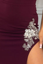 Load image into Gallery viewer, Beaded Embroidered Near Slit Detail Maxi Ddress
