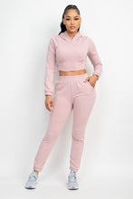 Load image into Gallery viewer, Hooded Corset Top &amp; Pants Set
