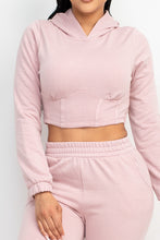 Load image into Gallery viewer, Hooded Corset Top &amp; Pants Set
