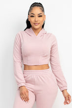 Load image into Gallery viewer, Hooded Corset Top &amp; Pants Set
