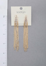 Load image into Gallery viewer, Sodajo Crystal Metal Chain Dangle Earring
