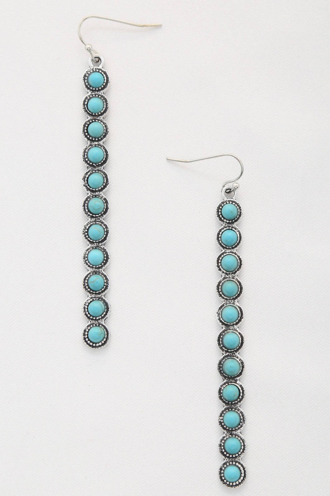 Boucle d'oreille pendante en métal à motif de perles rondes occidentales Rodeo