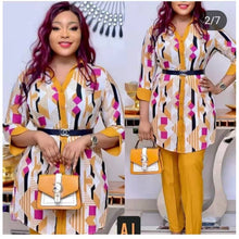 Charger l&#39;image dans la galerie, Pantalon Dashiki avec manteau Long, 4 tailles africaines, costume 2 pièces pour femmes (TZ11 #), nouvelle collection 
