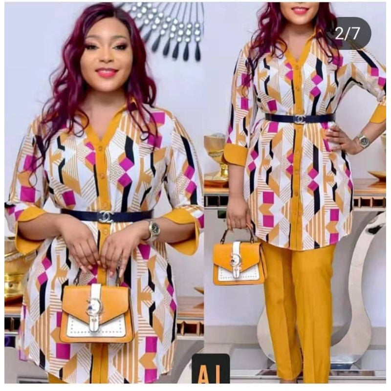 Pantalon Dashiki avec manteau Long, 4 tailles africaines, costume 2 pièces pour femmes (TZ11 #), nouvelle collection 