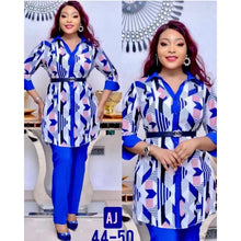 Charger l&#39;image dans la galerie, Pantalon Dashiki avec manteau Long, 4 tailles africaines, costume 2 pièces pour femmes (TZ11 #), nouvelle collection 
