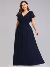 Charger l&#39;image dans la galerie, Robes élégantes Grande taille 9XL Robes pour femmes Longue LIGNE A Manches courtes Col en V Robe longueur au sol 2023 Ever Pretty of Bridesmaid Women Dress 
