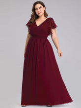 Charger l&#39;image dans la galerie, Robes élégantes Grande taille 9XL Robes pour femmes Longue LIGNE A Manches courtes Col en V Robe longueur au sol 2023 Ever Pretty of Bridesmaid Women Dress 
