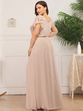 Charger l&#39;image dans la galerie, Robes élégantes Grande taille 9XL Robes pour femmes Longue LIGNE A Manches courtes Col en V Robe longueur au sol 2023 Ever Pretty of Bridesmaid Women Dress 

