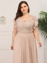 Charger l&#39;image dans la galerie, Robes élégantes Grande taille 9XL Robes pour femmes Longue LIGNE A Manches courtes Col en V Robe longueur au sol 2023 Ever Pretty of Bridesmaid Women Dress 
