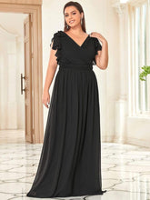 Charger l&#39;image dans la galerie, Robes élégantes Grande taille 9XL Robes pour femmes Longue LIGNE A Manches courtes Col en V Robe longueur au sol 2023 Ever Pretty of Bridesmaid Women Dress 
