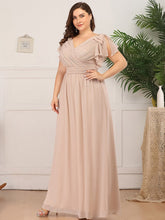 Charger l&#39;image dans la galerie, Robes élégantes Grande taille 9XL Robes pour femmes Longue LIGNE A Manches courtes Col en V Robe longueur au sol 2023 Ever Pretty of Bridesmaid Women Dress 
