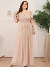 Charger l&#39;image dans la galerie, Robes élégantes Grande taille 9XL Robes pour femmes Longue LIGNE A Manches courtes Col en V Robe longueur au sol 2023 Ever Pretty of Bridesmaid Women Dress 
